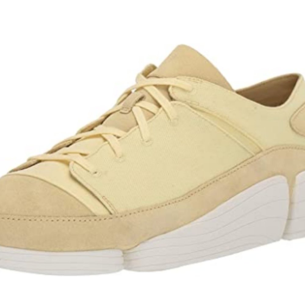 Clarks Trigenic Evo Suede Shoes Pale Yellow
